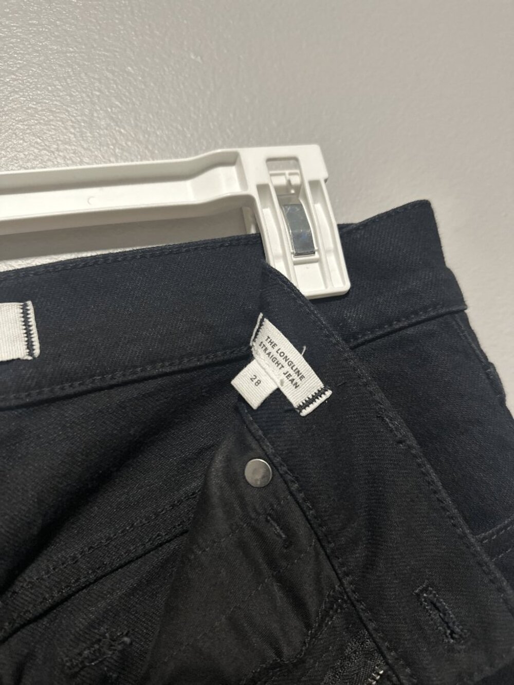 Madewell The Longline Straight Jean Black Wash Size 28 - Picture 8 of 8